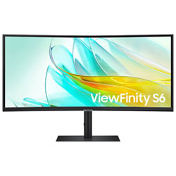 Samsung ViewFinity S6 34" QHD 100Hz 5ms GTG Curved VA LCD FreeSync Gaming Monitor (LS34C654UANXGO)- Black
