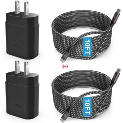 GENER S24 S23 S22 S21 Super Fast Charger Type C - Easdmn 25W Pd/pps USB C Wall Charger & 10Ft Long Fast Charging Cable for Samsung Galaxy S23/s22