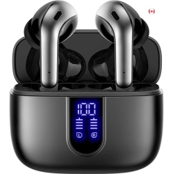 TAGRY Bluetooth Headphones: True Wireless Earbuds \w 60H Playback, Led Power Display, Wireless Charging Case, Ipx5 Waterproof, In-Ear Earphones \w