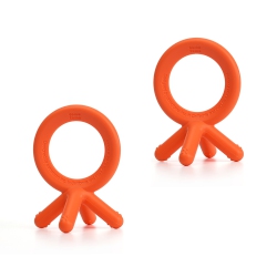COMOTOMO Silicone Baby Teether (2 Pack) - In Orange