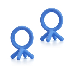 COMOTOMO Silicone Baby Teether (2 Pack) - In Blue