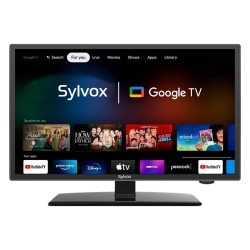 SYLVOX Smart Rv Tv, 24" 12 Volt Tv for Rv, Newest Smart Google Tv Support Download Apps \w Google Assistant, 1080P Dc/ac Powered Television for Rv