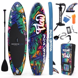 SERENELIFE Rising Flow Paddleboard Sup - Stand Up Water Paddle-Board W/ Waterproof Mobile Phone Case (10’6”)