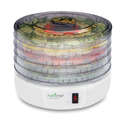 NUTRICHEF Electric Food Dehydrator, Multi-Tier Meat & Beef Jerky, Fruit & Vegetable Dryer \w 5 Stackable Trays, Easy-Clean, High-Heat Circulation