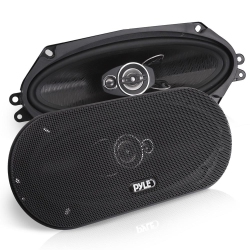 PYLE Three-Way Sound Speaker System - One Pair 4" X 10" Three-Way Triaxial Loud Audio, 300 Watts W/ 4 Ohm Impedance And 3/4" Piezo Tweeter for Car