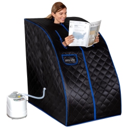 SERENELIFE Portable Steam Sauna- One Person Sauna for Detox & Weight Loss (Black)
