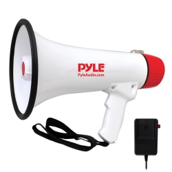 PYLEPRO Megaphone Bullhorn, Built-In Rechargeable Battery, Aux (3.5Mm) Input for Mp3/music, Siren Alarm