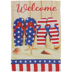 NORTHLIGHT Sandy Beach "welcome" Stars And Stripes Patriotic Outdoor Garden Flag 18" X 12.5