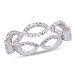 GEM AND HARMONY 1/2 Carat (Ctw) Diamond Infinity Twist Ring In 14K Gold In White