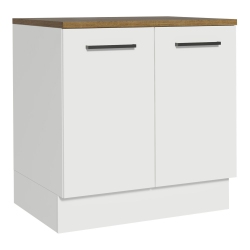 MADESA Hazel Kitchen Base Storage Cabinet With 2 Doors And Shelves 31 Inch Organization Unit for Pantry - In White