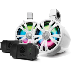 SOUNDEXTREME Tbb8 Extremetower Powersports Marine Waterproof Sealed 8-Inch 2-Way – Battery-Powered Bluetooth Amplified Speaker 2-PC Set– In White