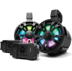 SOUNDEXTREME Tbb8 Extremetower Powersports Marine Waterproof Sealed 8-Inch 2-Way – Battery-Powered Bluetooth Amplified Speaker 2-PC Set – In Black