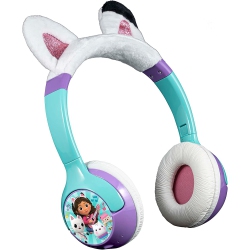EKIDS Gabbys Dollhouse Kids Bluetooth Headphones, Wireless Headphones \w Microphone Includes Aux Cord, Volume Reduced Kids Foldable Headphones For