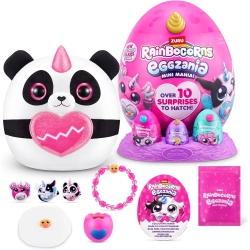 ZURU RAINBOCORNS Rainbocorns Eggzania Mini Mania Panda Plush Surprise Unboxing With Animal Soft Toy, Idea for Girls With Imaginary Play