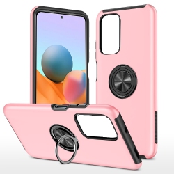 CC Topsave "hidden Series" Solid Color PC Back Combine W/inner Tpu Bumper Kickstand Armor Case for Motorola Moto G Play 4G (2024) 6.5", Pink In Black