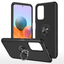 CC Topsave "hidden Series" Solid Color PC Back Combine W/inner Tpu Bumper Kickstand Armor Case for Motorola Moto G Play 4G (2024) 6.5" In Black