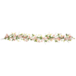 NORTHLIGHT Easter Eggs And Flower Buds Artificial Garland - 6' - In Pink