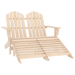 VIDAXL 2-Seater Garden Adirondack Chair & Ottoman Fir Wood