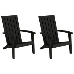 VIDAXL Garden Adirondack Chairs 2 PCs Polypropylene In Black