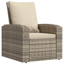 VIDAXL Garden Reclining Chair With Cushions Poly Rattan In Light Brown