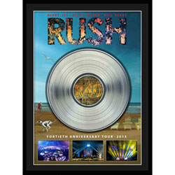 Frameworth The Rush: 40th Anniversary Tour Platinium LP Framed Canvas