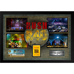 Frameworth The Rush: 40Th Anniversary North America Tour Platinium LP Framed Canvas