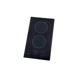 KENYON B41575 Lite-Touch Q Two Burner Electric Cooktop W/ Radiant Ribbon Elements, Subtly Textured Glass W/ Beveled Edge, Touch Control, 120V Ulc