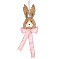 NORTHLIGHT Easter Bunny With Bow Hanging Wall Decoration - 21