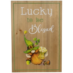 NORTHLIGHT Lucky to Be Blessed St. Patrick's Day Wooden Wall Sign - 18.5