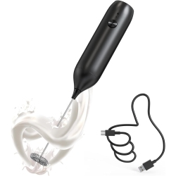 NONE Milk Frother Milk Foamer Handheld Rechargeable Electric Mini Drink Mixer \w Stainless Steel Whisk for Cappuccino, Coffee, Lattes, Frappe, Matcha