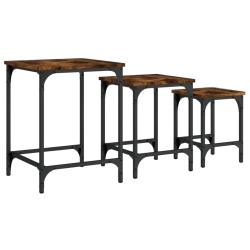 VIDAXL Nesting Coffee Tables 3 PCs Smoked Oak Engineered Wood