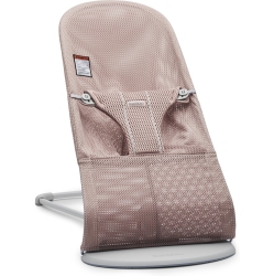 BABYBJRN Babybjorn Bouncer Bliss - 3D Mesh, Dusty Pink On Light Frame In Grey