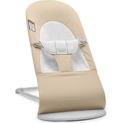 BABYBJRN Babybjorn Bouncer Balance In Soft Woven/jersey Blend Fabric - Beige/ On Light Frame In Gray
