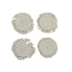 MAISON CONCEPTS 4 PC Round Macrame Coaster