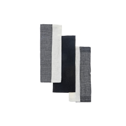 MAISON CONCEPTS Dish Towel Set Of 3 PCs Block Print In Black