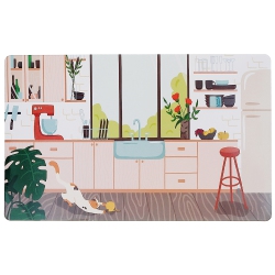 MAISON CONCEPTS Plastic Placemat Cat In Kitchen 12 X 18 - Set Of 12