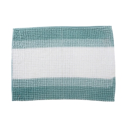 MAISON CONCEPTS Stripe Chenille Bath Mat 20X28 In Turquoise