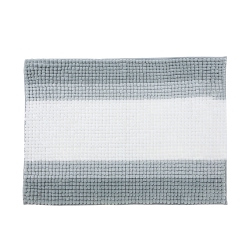 MAISON CONCEPTS Stripe Chenille Bath Mat 20X28 In Gray