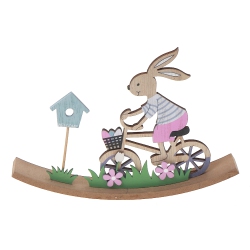 MAISON CONCEPTS Wooden Bunny Riding On Bicycle Decor