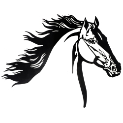 MAISON CONCEPTS Metal Wall Decor Running Horse Head In Black