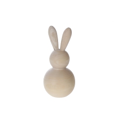 MAISON CONCEPTS Natural Wooden Round Bunny Decor