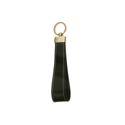 MAISON CONCEPTS Genuine Leather Key Chain In Black