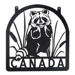MAISON CONCEPTS Metal Wall Decor Canada Racoon In Black