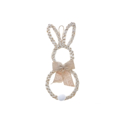 MAISON CONCEPTS Wood Bunny With Bow Wall Hanging