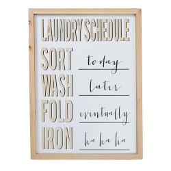 MAISON CONCEPTS Framed Wooden Sign Laundry Schedule