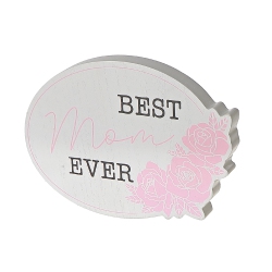 MAISON CONCEPTS Wood Oval Block Decor Best Mom Ever