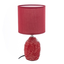 MAISON CONCEPTS Ceramic Table Lamp With Shade Leaflet In Red