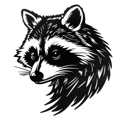 MAISON CONCEPTS Metal Racoon Head Wall Decor In Black