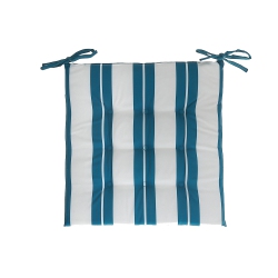 MAISON CONCEPTS Boston Outdoor Cabana Stripe Tufted Chair Pad 16 X 16 - Set Of 2 In Teal