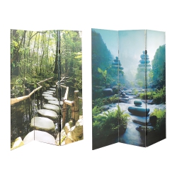 MAISON CONCEPTS Double Sided Canvas Screen Zen Garden